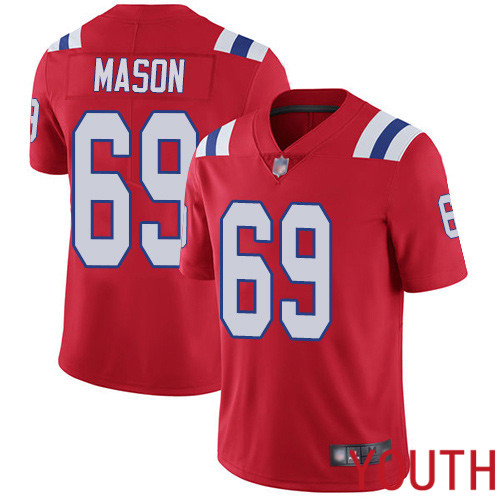 New England Patriots Football 69 Vapor Untouchable Limited Red Youth Shaq Mason Alternate NFL Jersey